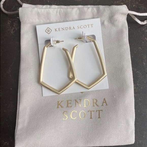 Nwt Kendra Scott Lonnie Hoops Gold 